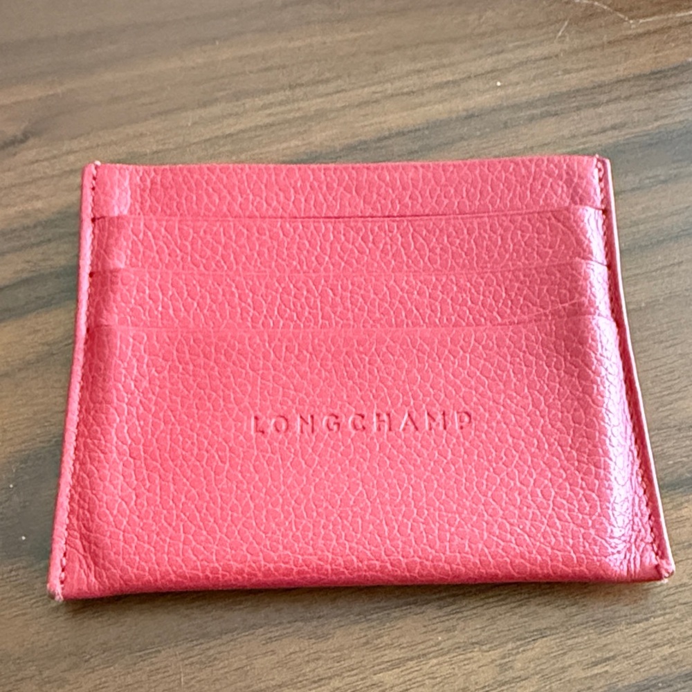 Longchamp Red Leather Card Case